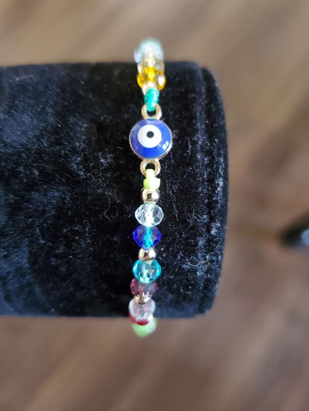 EVIL EYE String Beaded Bracelet Colorful NWT Rainbow